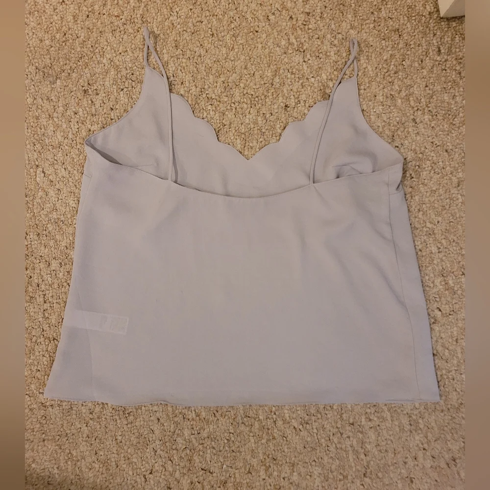 TopShop Grey Camisole Top with Scalloped Neckline - Picture 7 of 7